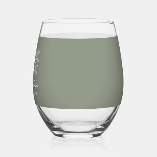 フローラセージグリーンブーケ結婚ーズ ステムなしワイングラス (左)