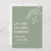 フローラセージグリーンボホシックニュートラル結婚ズ 招待状 (裏面)