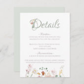 フローラセージグリーン赤面グリーンリーエレガント エンクロージャーカード (正面/裏面)