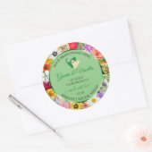 フローラセージ数々のグリーンカラー製品ラベルハート ラウンドシール (封筒)