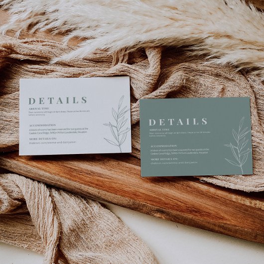 フローラセージ結婚グリーン詳細カード エンクロージャーカード