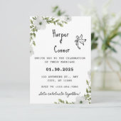 フローラセージ結婚式招待状ボタニカル結婚ズ 招待状 (スタンド正面)