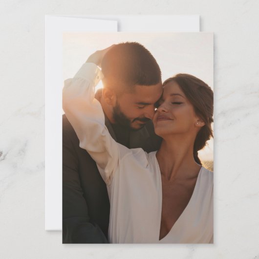 フローラセージ緑のスクリプトフォト婚約パーティ 招待状 (裏面)