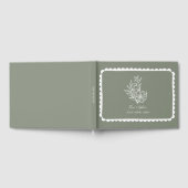 フローラセージ緑のブーケ結婚スカロップ ゲストブック (全面)