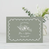 フローラセージ緑の植物日付写真を保存 セーブザデート (スタンド正面)