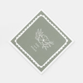 フローラセージ緑の植物鱗片状結婚の スタンダードランチョンナプキン (角)