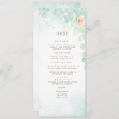 フローラセージ緑ユーカリ結婚モノグラム メニュー (正面/裏面)