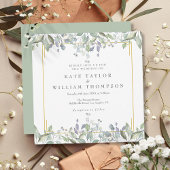 フローラセージ薄紫グリーナリー結婚スクエア 招待状