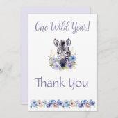 フローラゼブラ誕生日サンキューカード 招待状 (正面/裏面)