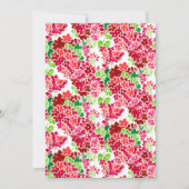 フローラゼラニウムピンクコーラルレッドハウスウォーミングパーティー 招待状 (裏面)