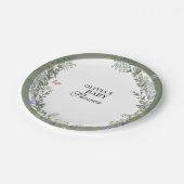 フローラソフトグリーン緑緑ベビーシャワー ペーパープレート (アングル)