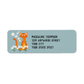 フローラソフトティール（緑がかった色）オレンジキャット差出人住所 ラベル (正面)