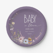 フローラソフトパープルベビーイン開花紙プレート ペーパープレート (正面)