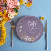 フローラソフトパープルベビーイン開花紙プレート ペーパープレート