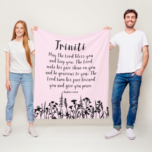 フローラソフトピカスタムンクベビー名賛美の祈りの言葉 フリースブランケット (インサイチュ)