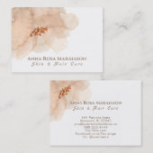 *~*フローラソフト抽象芸術Peach Beige Watercolor 名刺 (正面/裏面)