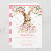 フローラソームバニー誕生日招待状 招待状 (正面/裏面)