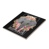 フローラゾウのセラミック写真タイル タイル (側面)