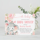 フローラゾウベビーシャワー招待状 招待状 (スタンド正面)