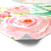 フローラゾウ女の子の赤ちゃんシャワー歓迎サイン ポスター (角)