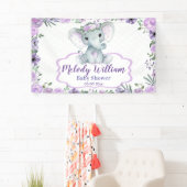 フローラゾウ紫色のサイン素朴の背景シャワー 横断幕 (インサイチュ)