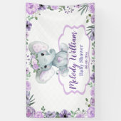 フローラゾウ紫色のサイン素朴の背景シャワー 横断幕 (縦)