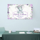 フローラゾウ紫色のサイン素朴の背景シャワー 横断幕 (トレードショー)