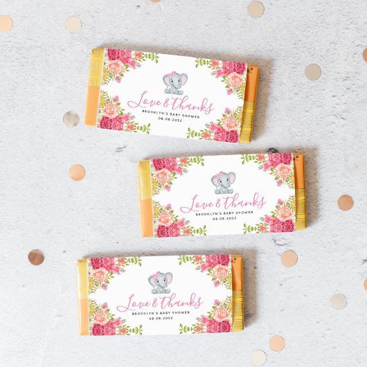 フローラゾウ赤ちゃんシャワーキャンディバーラッパ