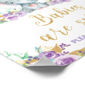 フローラゾウ赤ちゃんシャワーベビーは甘いトリート ポスター (角)