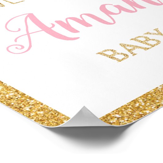 フローラゾウ赤ちゃんシャワー歓迎の看板ポスター ポスター (角)