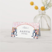 フローラゾウ&ムンダプ結婚アーチのエスコート名 プレイスカード (正面)