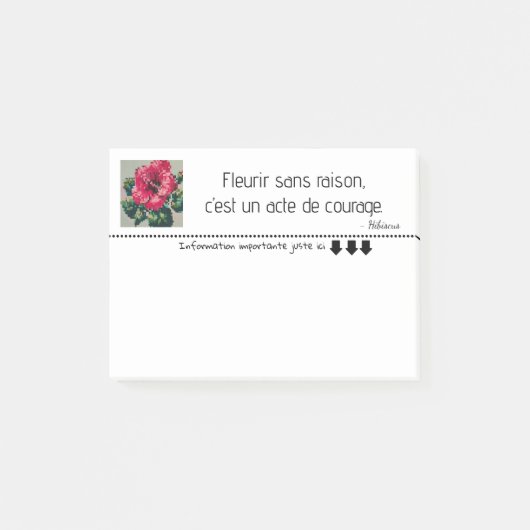 フローラゾンハイビスカスデリケートエンピクセルアート ポストイット (正面)