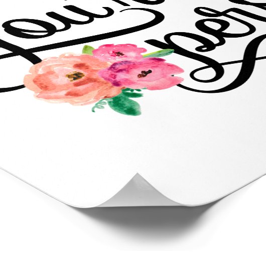 フローラタイポグラフィあなたは自分の友人引用文 ポスター (角)