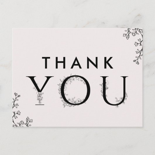 フローラタイポグラフィありがとう ポストカード (正面)