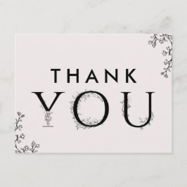 フローラタイポグラフィありがとう ポストカード