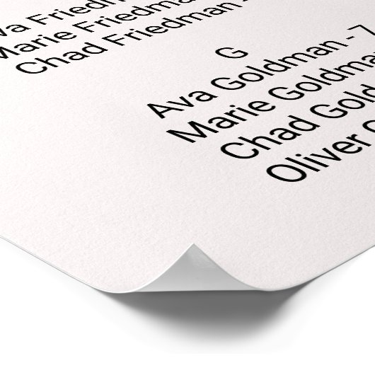 フローラタイポグラフィの座席表 ポスター (角)