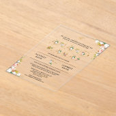 フローラタイポグラフィアナンドKarajシーク結婚ズ アクリル招待状 (レイダウン)