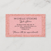 フローラタイポグラフィグリッターピンクブラックグラムサロン 名刺 (裏面)