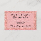 フローラタイポグラフィグリッターピンクブラックグラムサロン 名刺 (裏面)