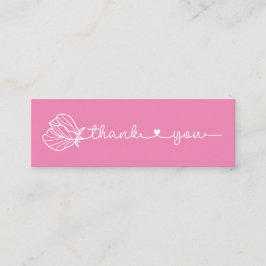フローラタイポグラフィシンプルピンクミニマルサンキュー スキニー名刺