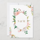 フローラタイポグラフィホワイトアナンドカラジシーク結婚ズ 招待状 (裏面)