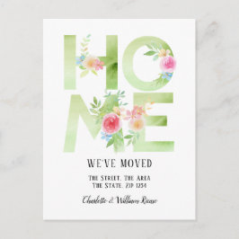 フローラタイポグラフィ我々は家に移動 案内ポストカード