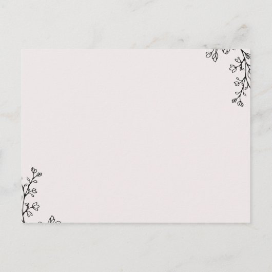 フローラタイポグラフィ日付ナイトアイディアカード ポストカード (裏面)