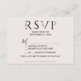 フローラタイポグラフィ曲リクエストRSVPカード 招待状