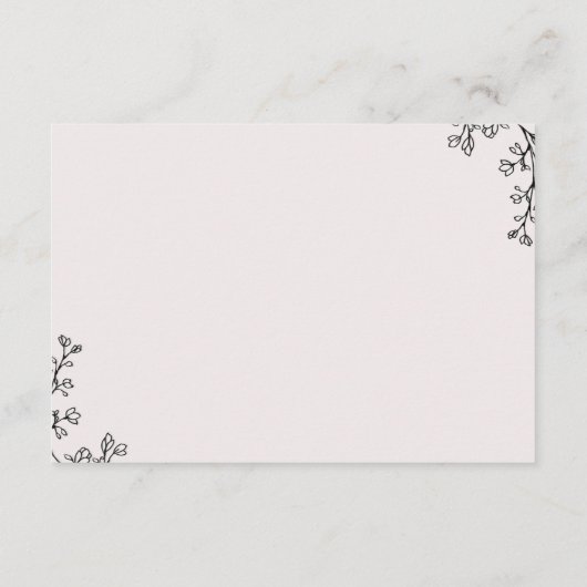 フローラタイポグラフィ結婚の詳細カード エンクロージャーカード (裏面)