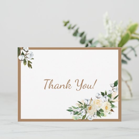 フローラタイポグラフィ モダン サンキューカード (スタンド正面)