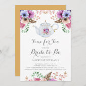 フローラタイム茶ブライダルシャワー 招待状 (正面/裏面)