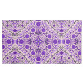 フローラタイルは紫と綿キャンディピンク 枕カバー (正面左)