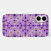 フローラタイルは紫と綿キャンディピンク Case-Mate iPhoneケース (裏面 (横))