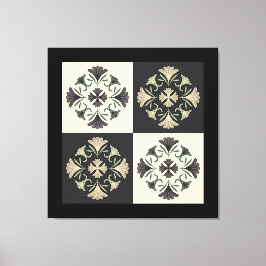 フローラタイルモチーフ キャンバスプリント (正面)